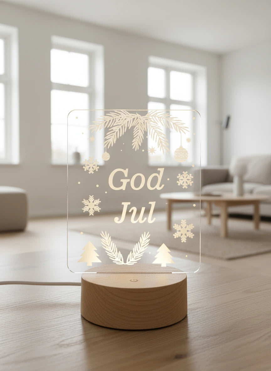 God Jul LED Lys i Tre – Juledekorasjon | Perfekt Gave