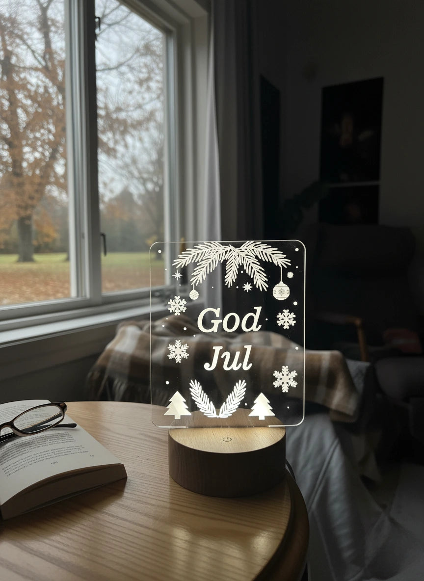 God Jul LED Lys i Tre – Juledekorasjon | Perfekt Gave
