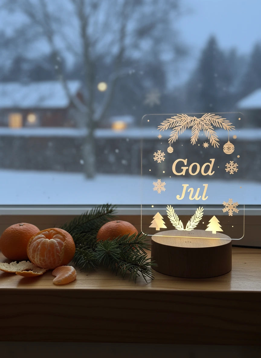 God Jul LED Lys i Tre – Juledekorasjon | Perfekt Gave