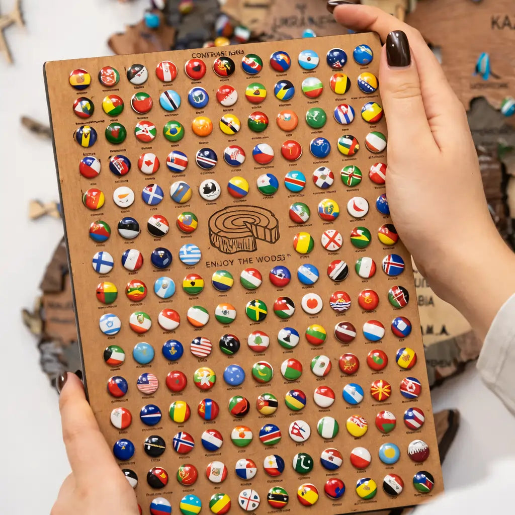 Reisepinner med flagg – for verdenskart